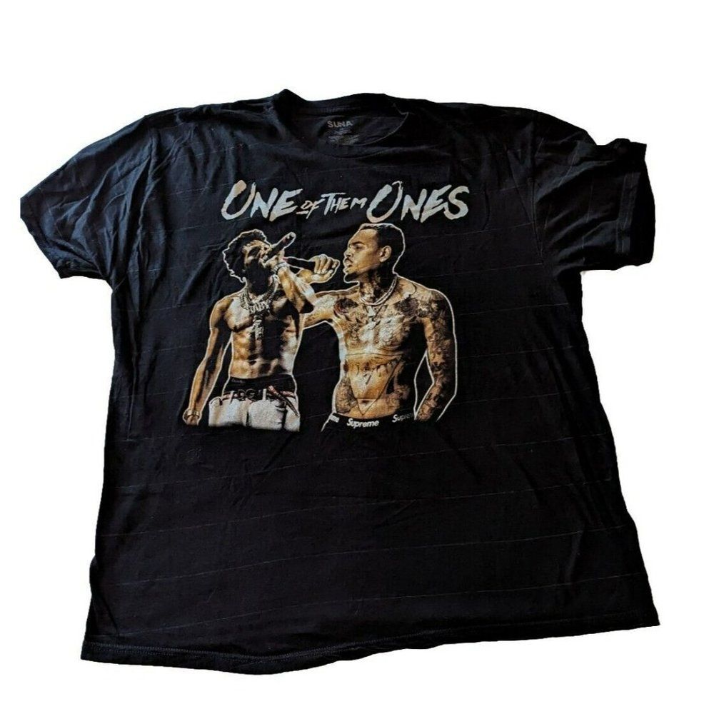 2022 Chris Brown Lil Baby One of Them Ones Tour Promo T-shirt Mens Size 2XL